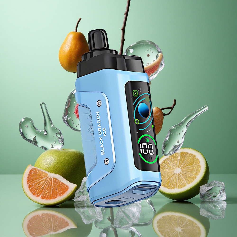 Razz Bar 45000 zaciągnięć Czarny Smok Lód Poland vape z Regulacją Powietrza