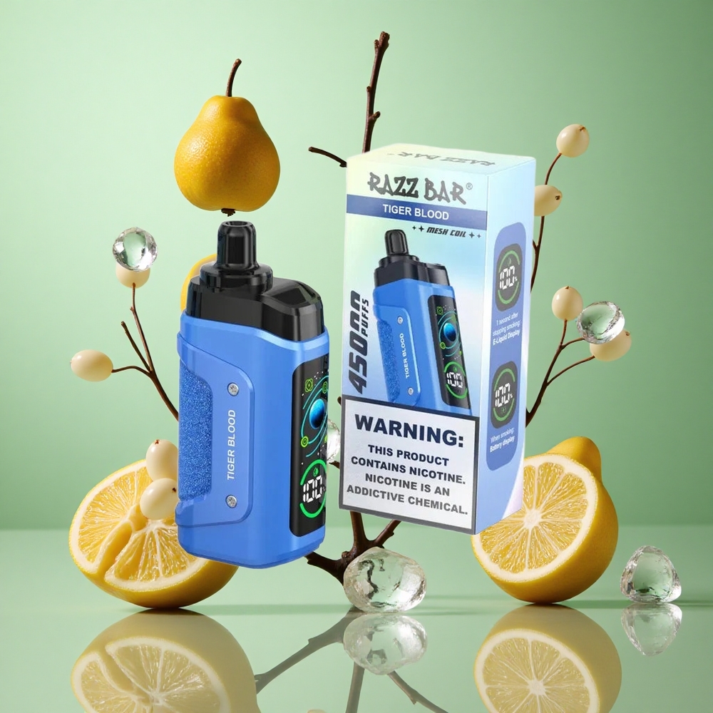 Razz Bar 45000 zaciągnięć Jednorazowy Vape Krew Tygrysa Poland vape z regulacją przepływu powietrza i Typem-C