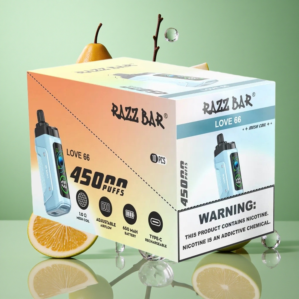 Razz Bar 45000 zaciągnięć Jednorazowy Vape Miłość 66 Poland vape z regulacją przepływu powietrza