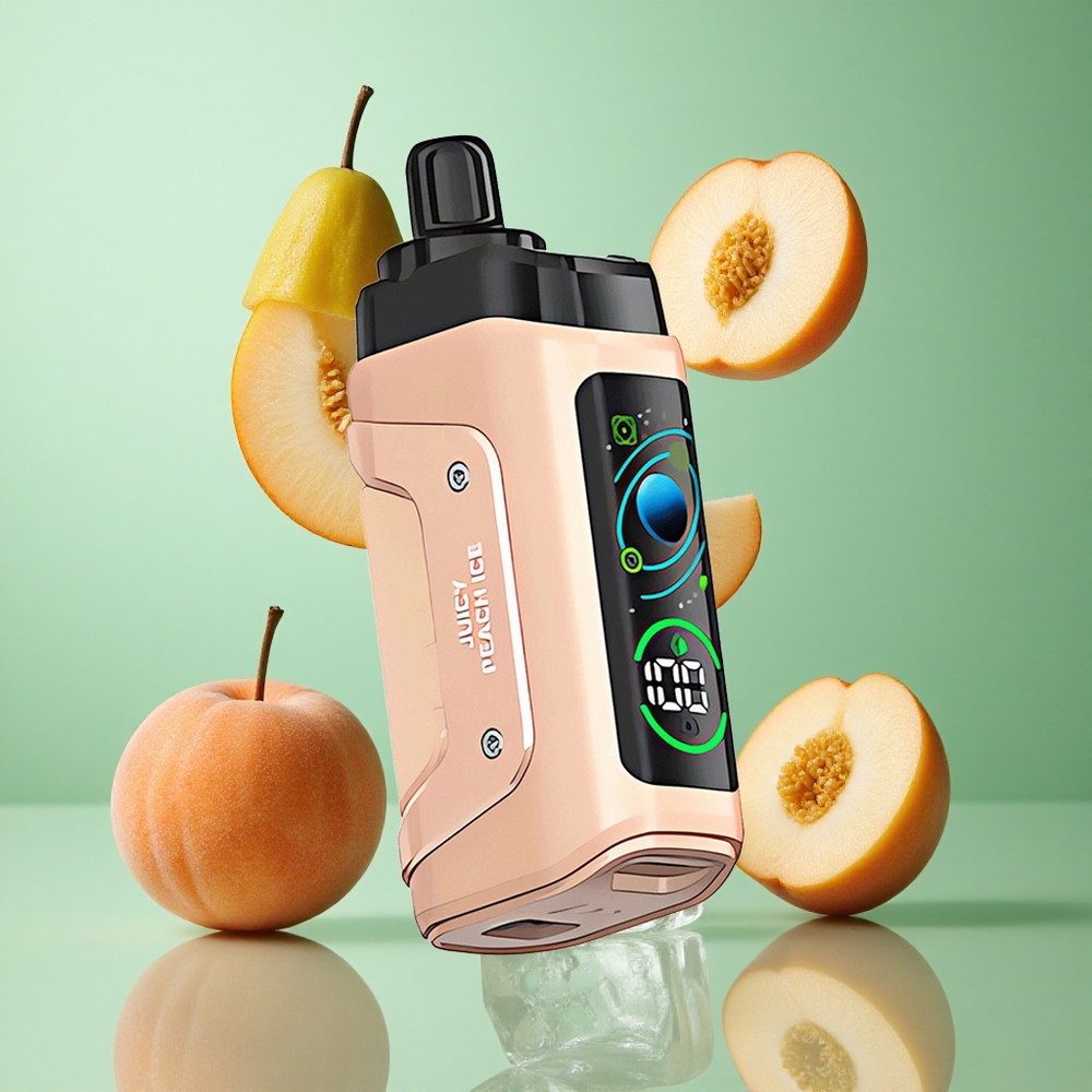 Razz Bar 45000 zaciągnięć Juicy Peach Ice Poland vape z regulowanym przepływem powietrza i baterią 650 mAh