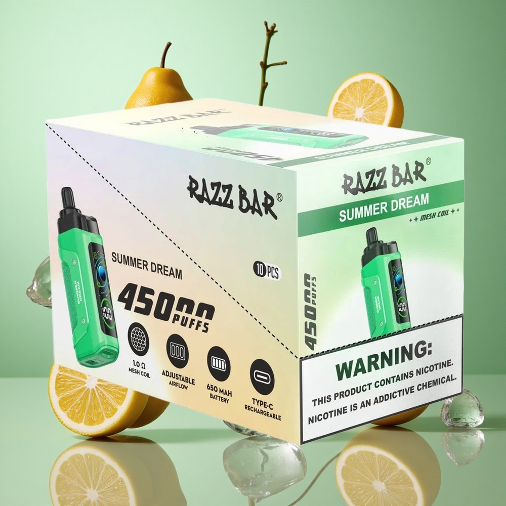 Razz Bar 45000 zaciągnięć Letnie Marzenie Jednorazowy Vape Poland vape Typ-C Ładowanie