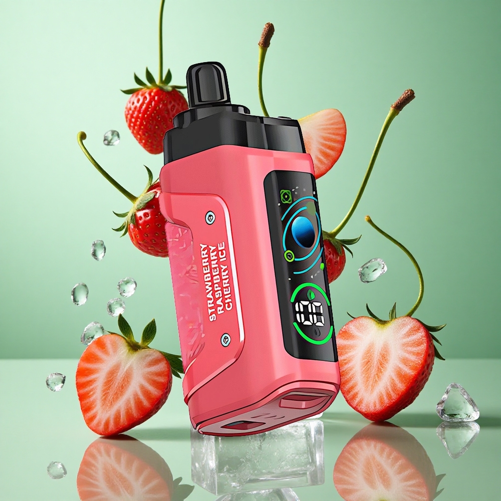 Razz Bar 45000 zaciągnięć Truskawka Wiśnia Lód Poland vape z 1.0 Ohm Mesh Coil i Typem-C