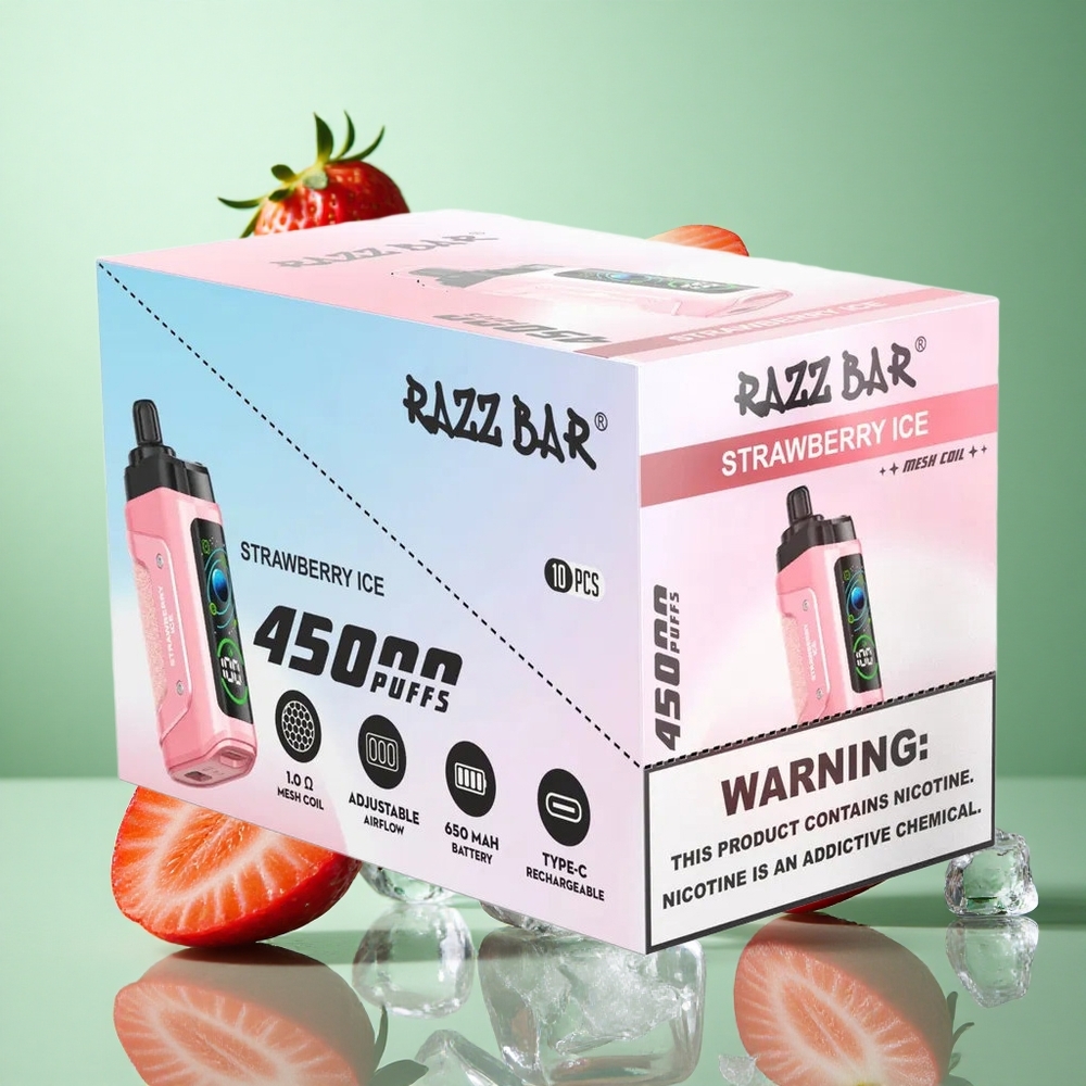Razz Bar 45000 zaciągnięć Truskawkowo-Jagodowy Lód Poland vape z regulacją przepływu powietrza