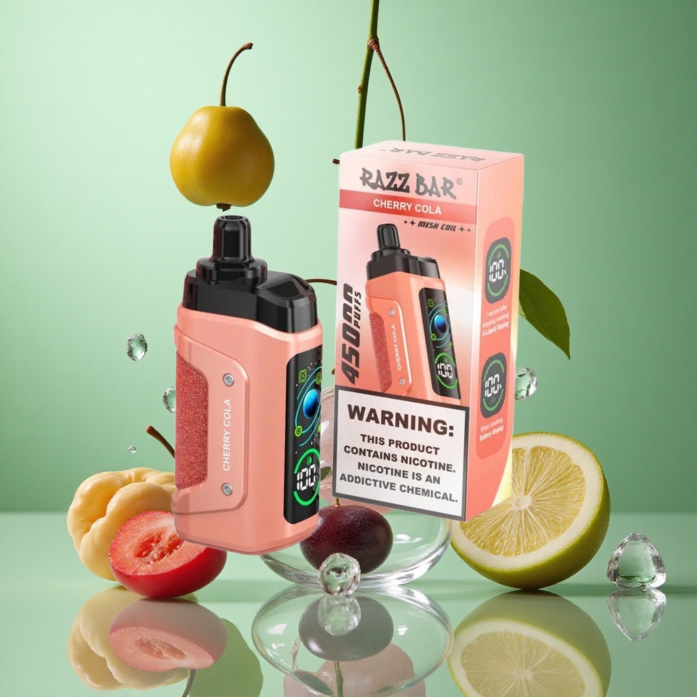 Razz Bar 45000 zaciągnięć Wiśnia Cola Poland vape z regulacją przepływu powietrza i ładowaniem Type-C