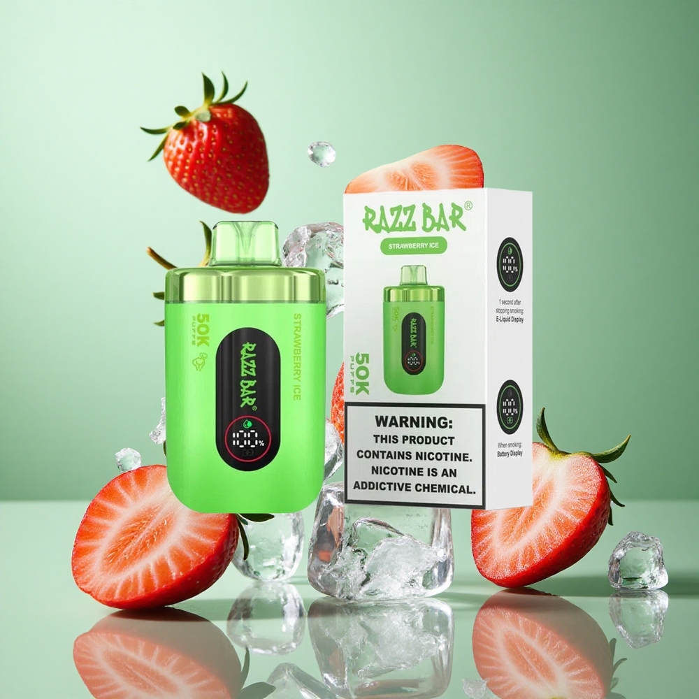 Razz Bar 50K zaciągnięć Truskawkowy Lód Poland vape 1.0 Ohm Mesh Coil 650 mAh