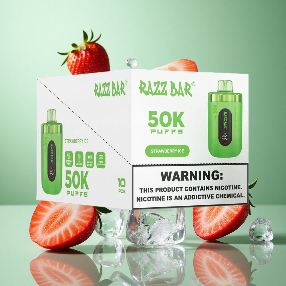 Razz Bar 50K zaciągnięć Truskawkowy Lód Poland vape 1.0 Ohm Mesh Coil 650 mAh