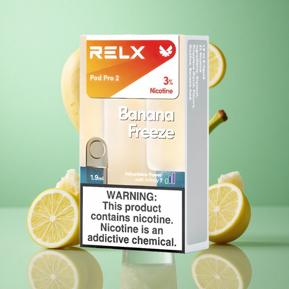 RELX Pod Pro 2 600 zaciągnięć Banana Mrożone Poland vape 1.9ml 3% nikotyny