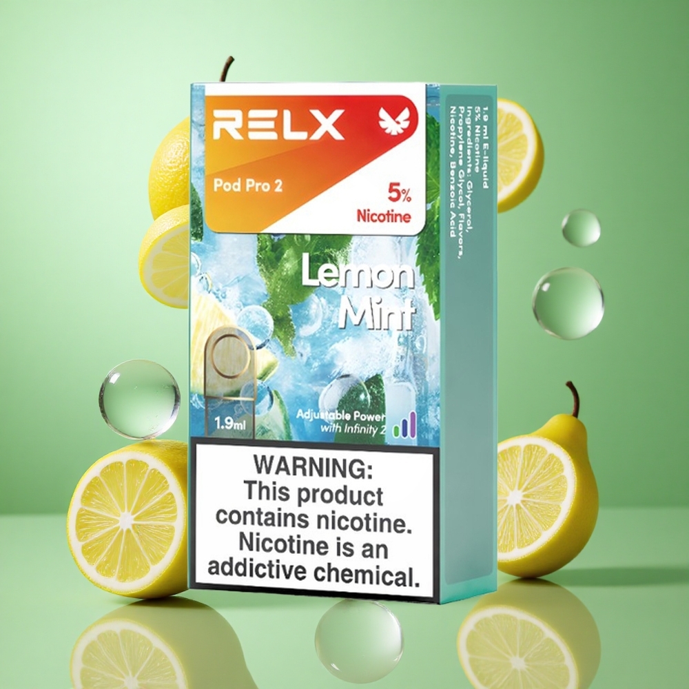 RELX Pod Pro 2 600 zaciągnięć Lemon-Miętowy Poland vape 1.9ml 5% nikotyny