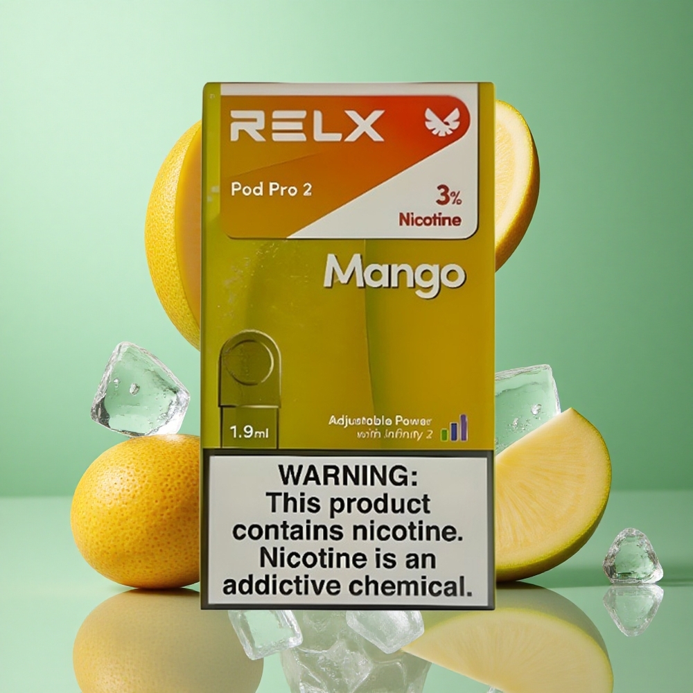 RELX Pod Pro 2 600 zaciągnięć Mango Lód Poland vape 1.9ml 5.5W/6.5W/8W
